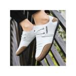 Men's Casual Leather Shoes - White&Brown