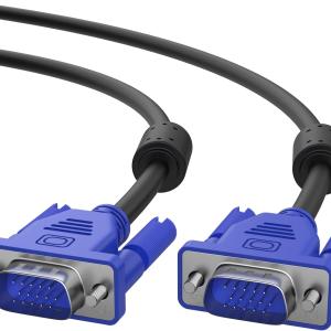 VGA to VGA Video Cable 6 feet/1.8m, 15 pin 1080P Full HD Male to Male Monitor Cable for Computer PC Laptops TV Projectors to Monitor Screen Projector with VGA Plug Port